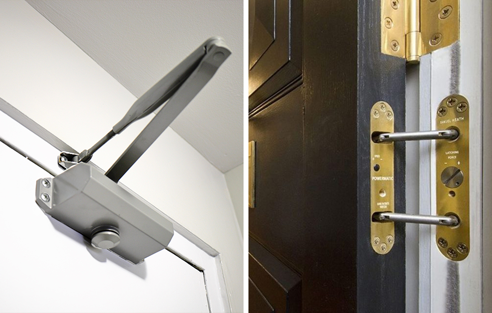 Concealed door closer vs overhead closer
