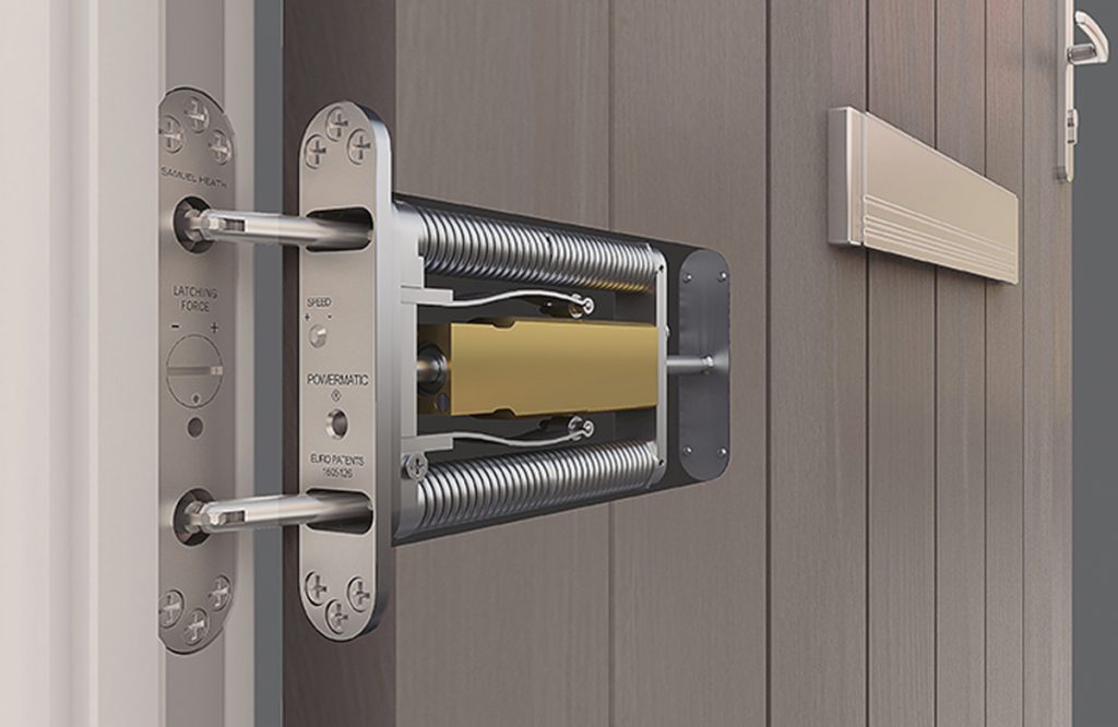Concealed jamb door closers